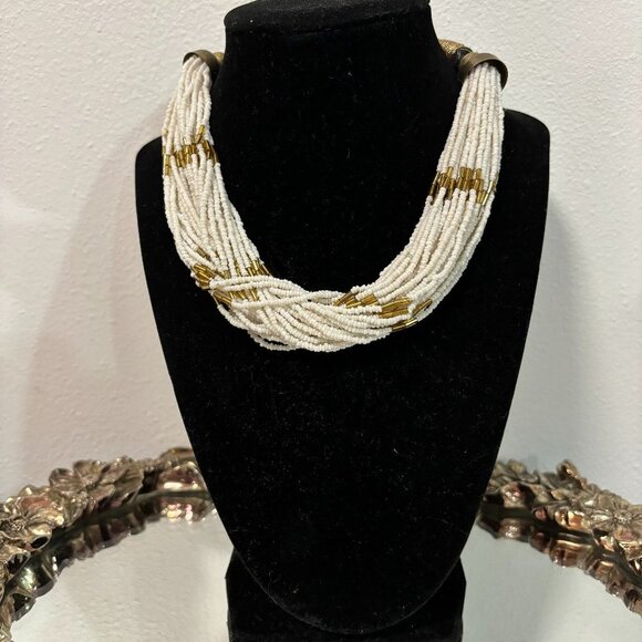 vintage Jewelry - Vintage seed pearls chocker necklace brass clasp